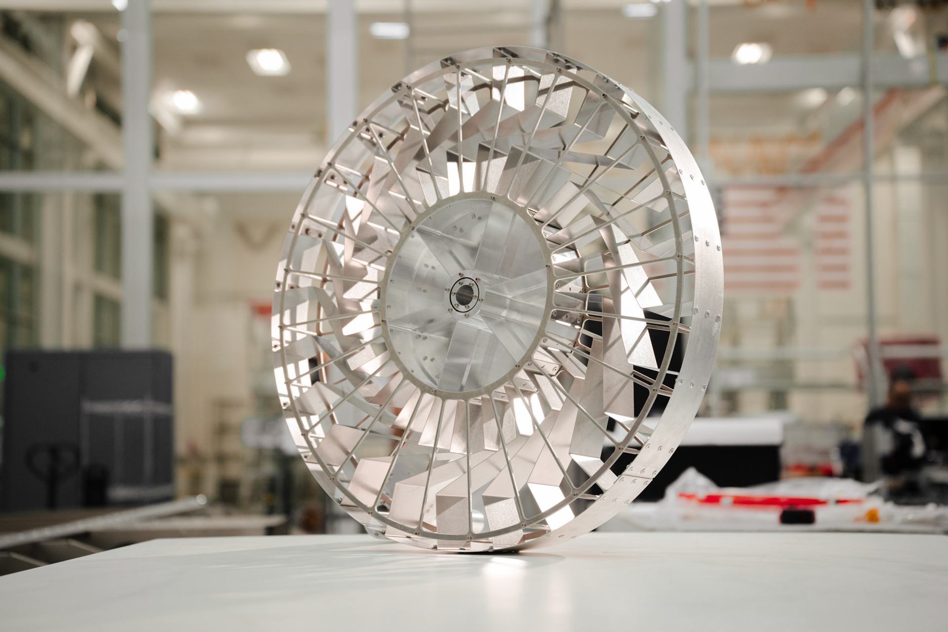 Wheel prototype manufactured for Vast's proposed Lunar Power Station.