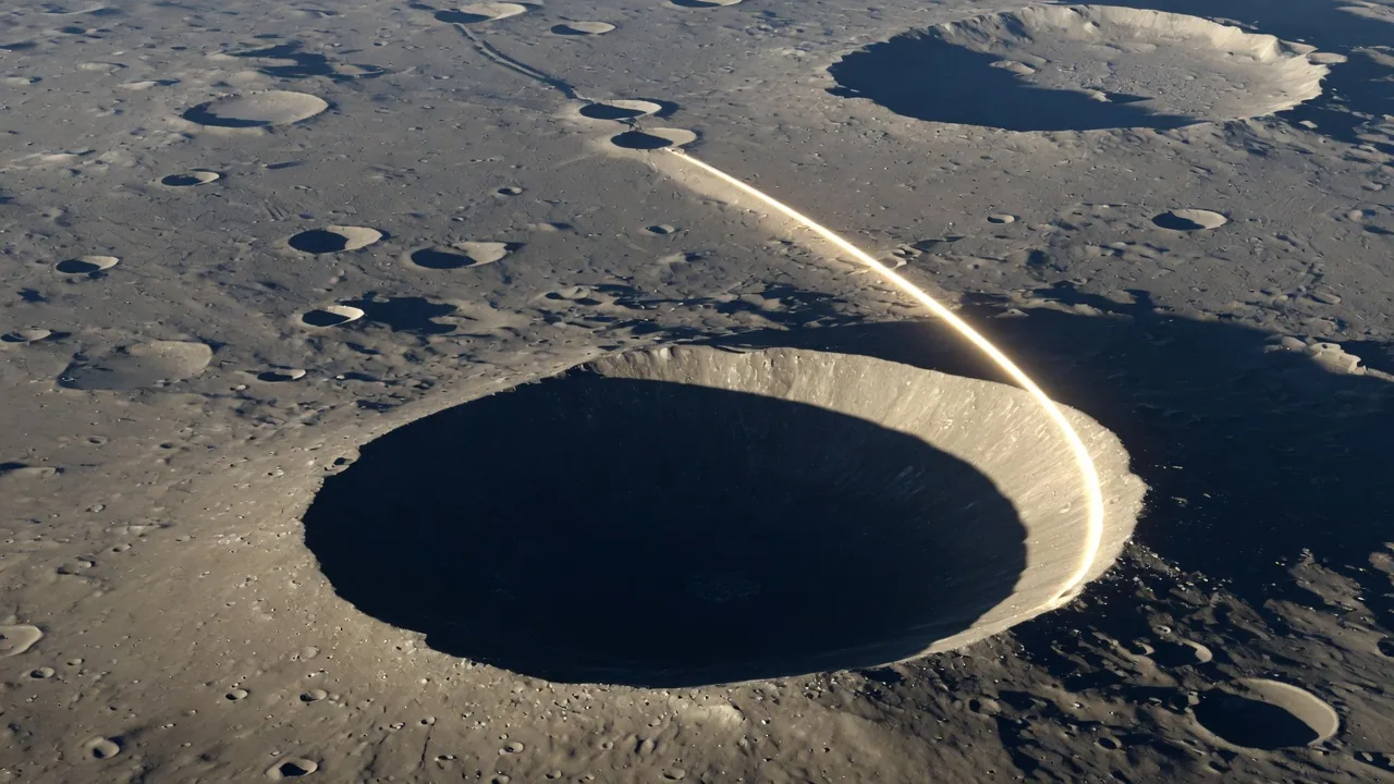 Lunar crater field from orbit.